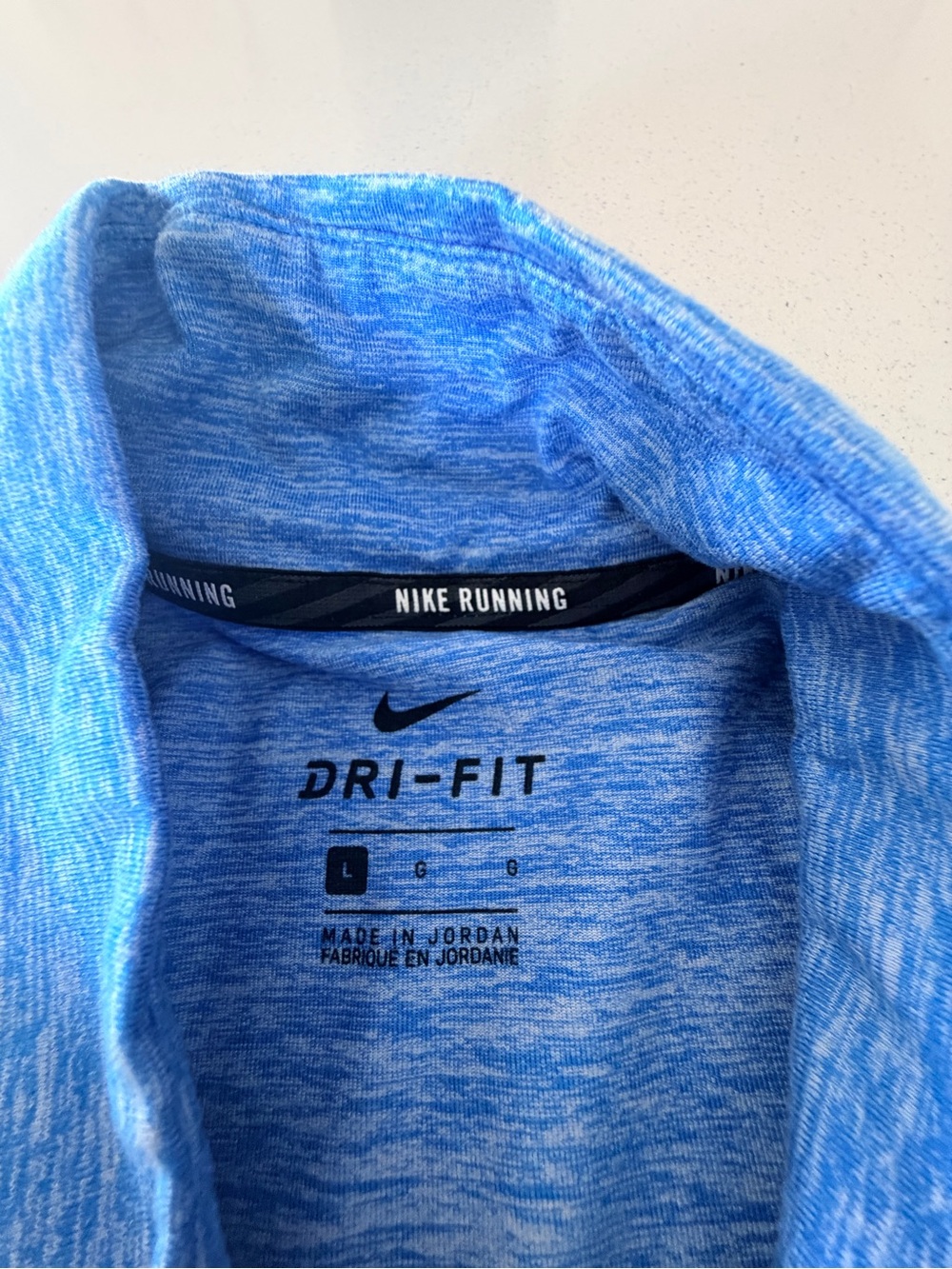 Nike Running Men's Light Blue Heather Half-Zip Performance Top - Picture 3 of 8